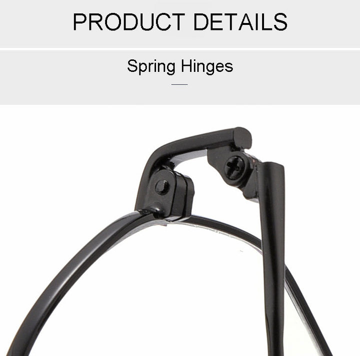 Hotony Unisex Full Rim Polygon Alloy Frame Spring Hinge Eyeglasses D879 Full Rim Hotony