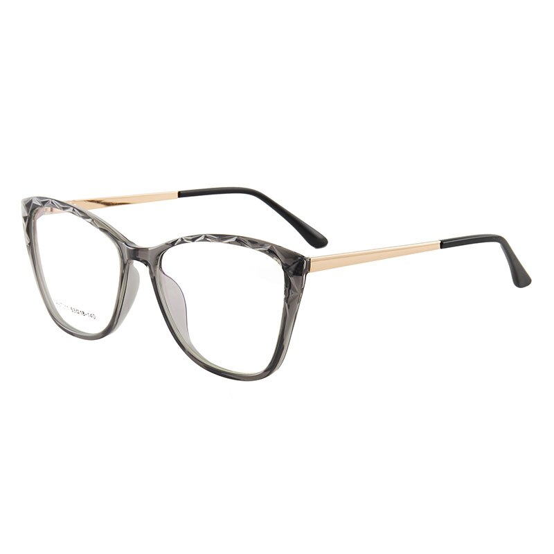 Hotony Women's Full Rim TR 90 Resin Square Cat Eye Frame Eyeglasses 7011 Full Rim Hotony gray