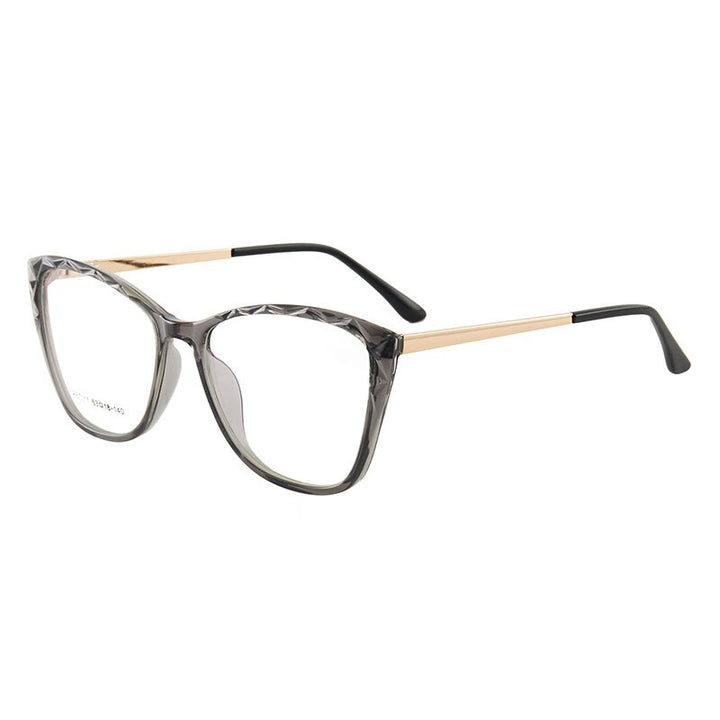 Hotony Women's Full Rim TR 90 Resin Square Cat Eye Frame Eyeglasses 7011 Full Rim Hotony gray