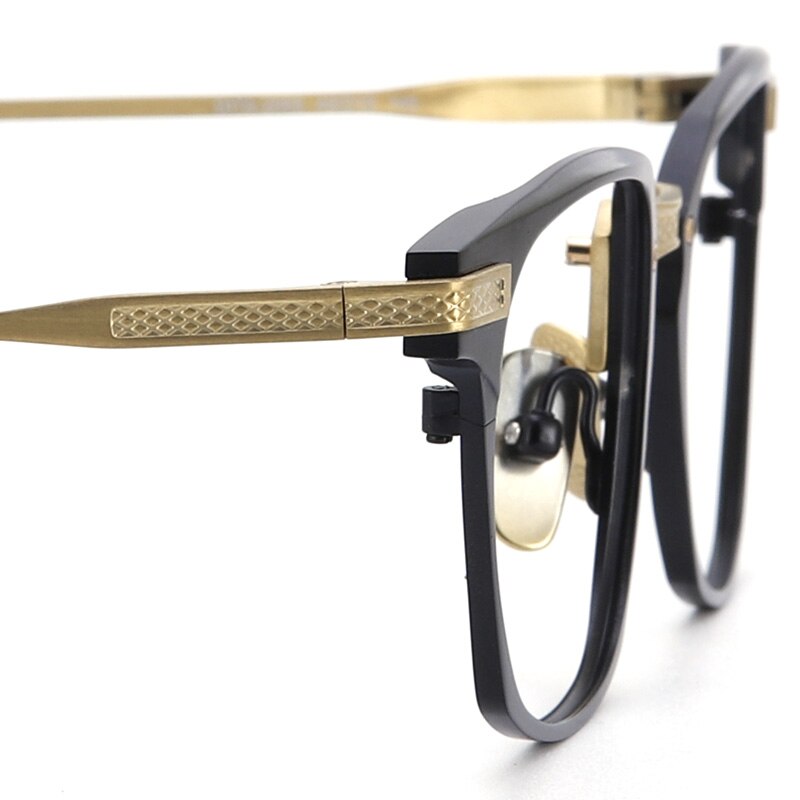 Muzz Unisex Full Rim Square Titanium Acetate Frame Eyeglasses 2068 Full Rim Muzz