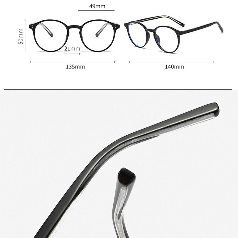 Handoer Unisex Full Rim Round Tr 90 Eyeglasses 210 Full Rim Handoer