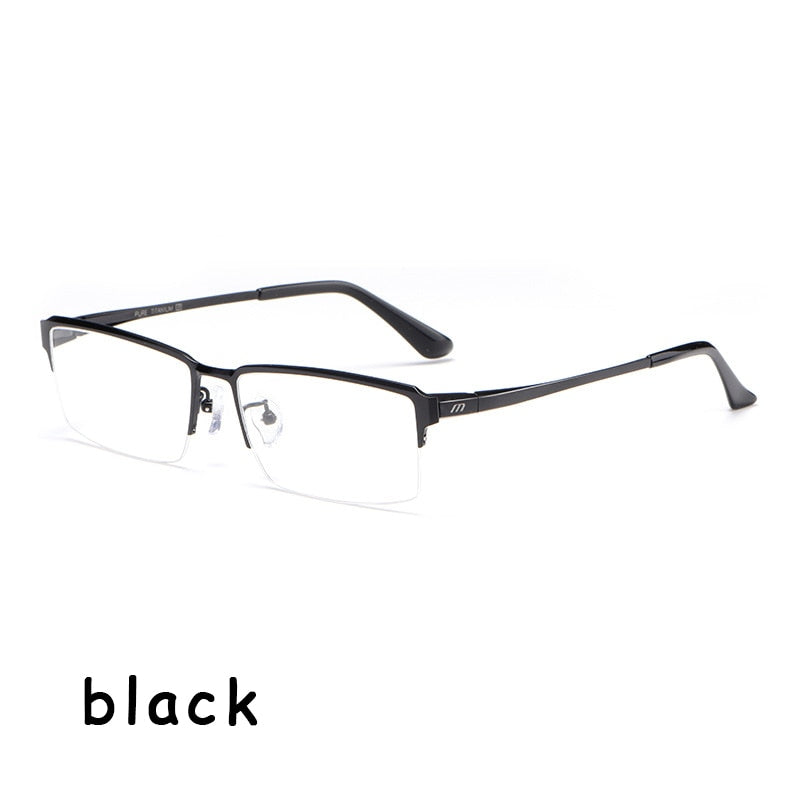 Hotochki Men's Semi Rim Square Alloy Frame Eyeglasses 119 Semi Rim Hotochki black