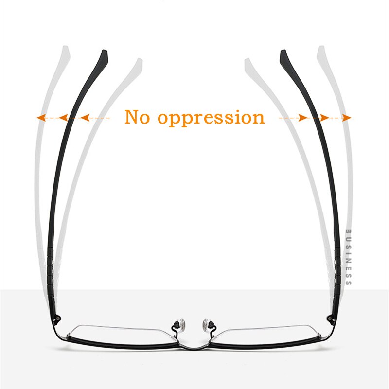 Yimaruili Men's Semi Rim Titanium Alloy Frame Eyeglasses P9806 Semi Rim Yimaruili Eyeglasses