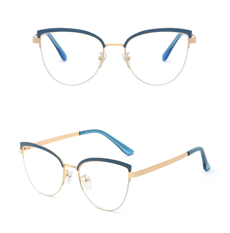 Hotony Women's Full Rim Cat Eye Alloy Frame Eyeglasses 95679 Full Rim Hotony
