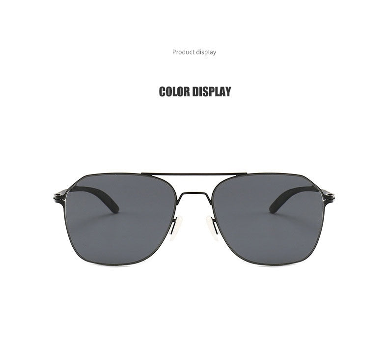 Reven Jate Men's Full Rim Square Double Bridge Alloy Polarized Sunglasses 7704 Sunglasses Reven Jate