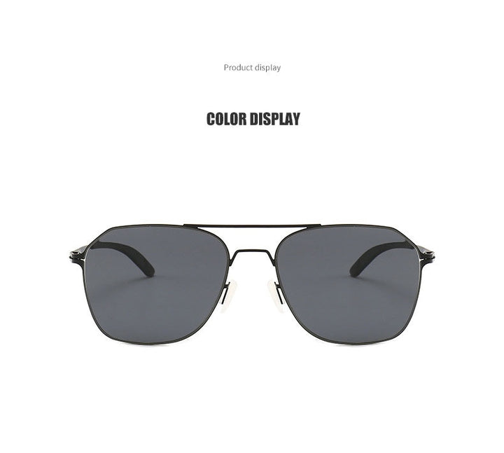 Reven Jate Men's Full Rim Square Double Bridge Alloy Polarized Sunglasses 7704 Sunglasses Reven Jate