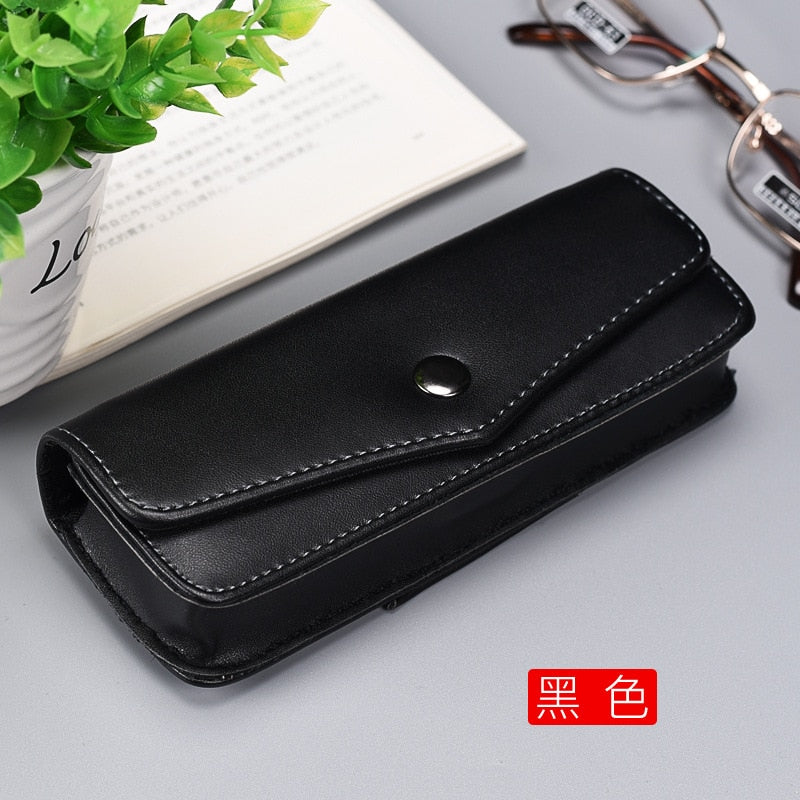Men's Wearable PU Leather Eyeglass Case Box For Belts Case Cubojue Case black