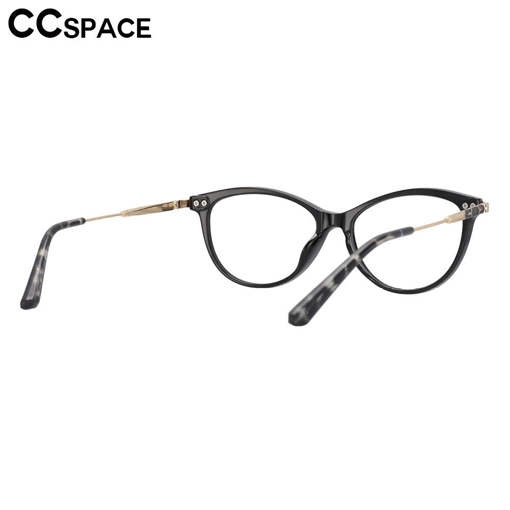 CCspace Unisex Full Rim Cat Eye Tr 90 Titanium Frame Eyeglasses 53754 Full Rim CCspace