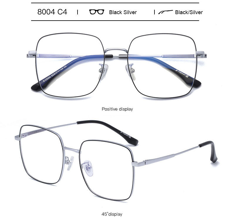 Hotony Unisex Full Rim Titanium Polygon Frame Eyeglasses 8004 Full Rim Hotony