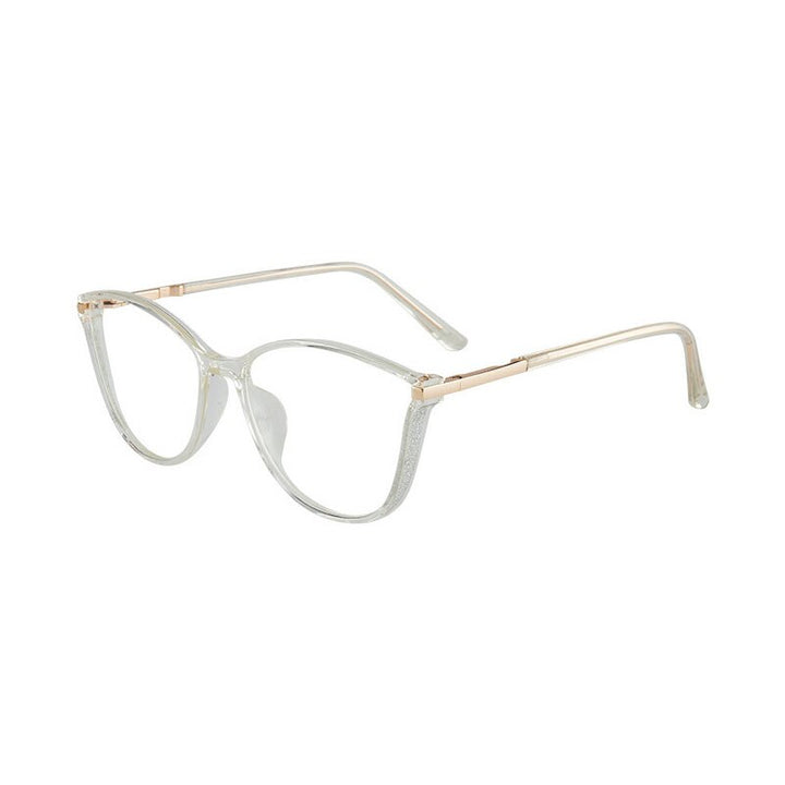 Hotony Women's Full Rim TR 90 Resin Cat Eye Frame Eyeglasses 7041 Full Rim Hotony transparent