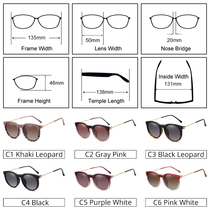 Ralferty Women's Full Rim Round Acetate Eyeglasses With Clip On Sunglasses F95975 With Clip Ons Ralferty