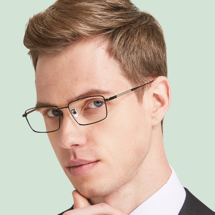 Yamaruili Men's Full Rim Titanium Alloy Frame Eyeglasses CK1045 Full Rim Yimaruili Eyeglasses