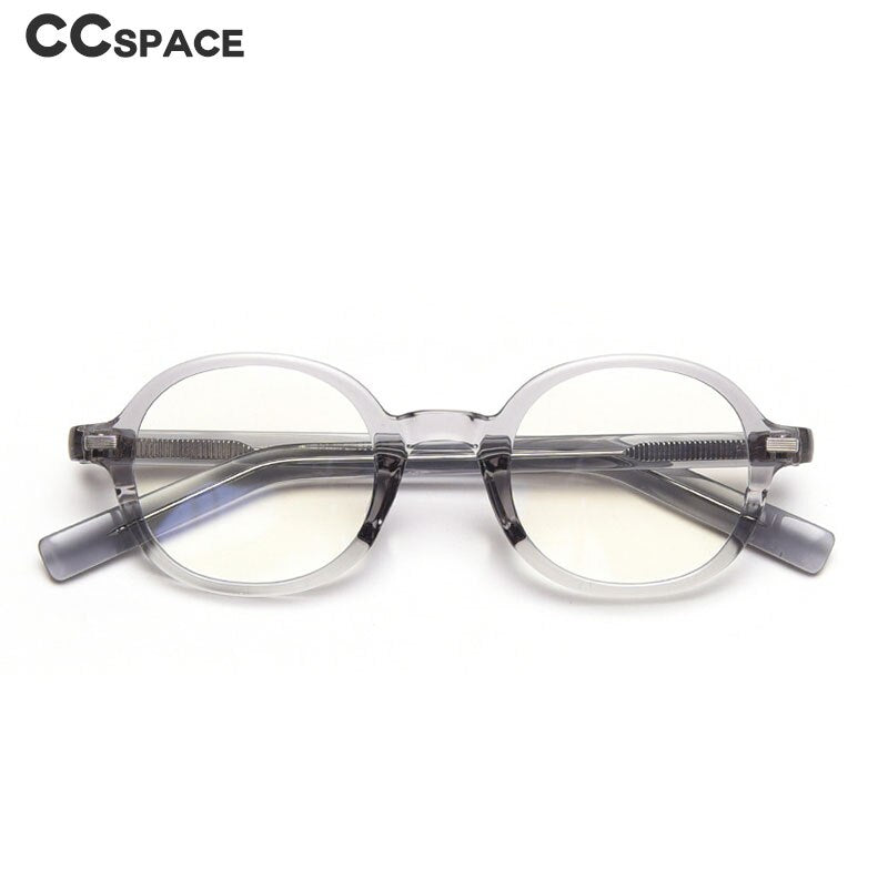 CCspace Unisex Full Rim Oval Tr 90 Titanium Frame Acetate Leg Eyeglasses 49828 Full Rim CCspace