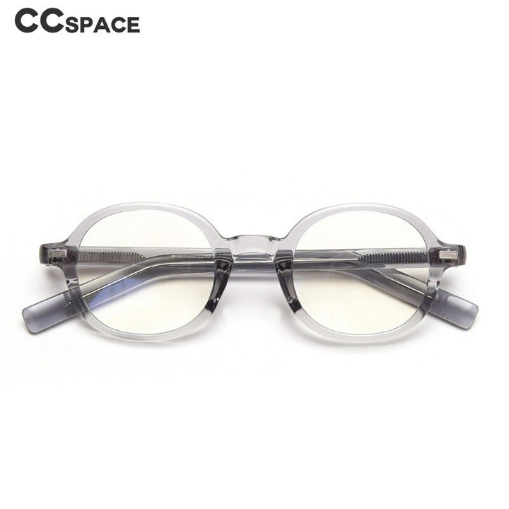 CCspace Unisex Full Rim Oval Tr 90 Titanium Frame Acetate Leg Eyeglasses 49828 Full Rim CCspace