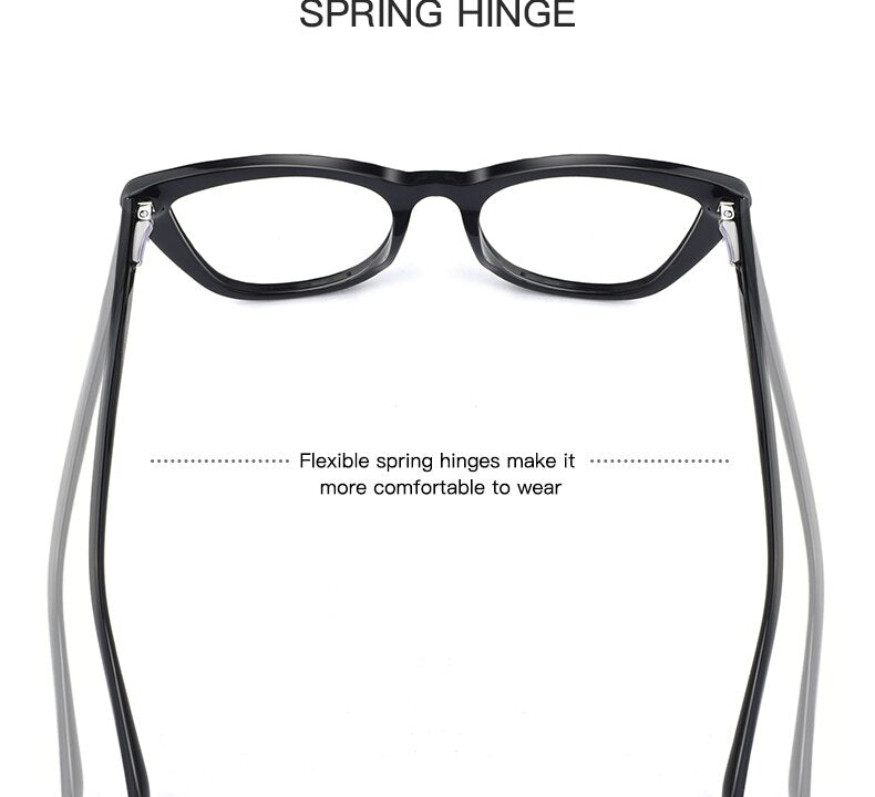 Hotochki Women's Full Rim Cat Eye TR-90 Resin Acetate Frame Eyeglasses Z508 Full Rim Hotochki