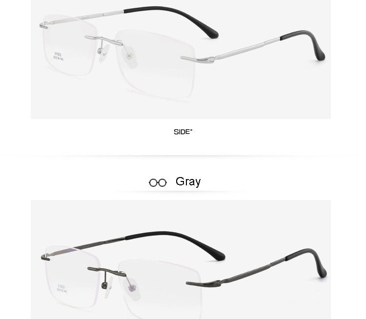 Hotochki Men's Rimless Alloy Screwless Frame Eyeglasses 7053 Rimless Hotochki