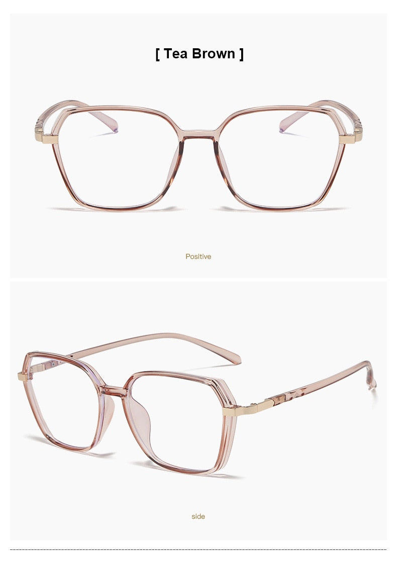 Hotony Women's Full Rim Geometric Acetate Frame Eyeglasses 1530 Full Rim Hotony