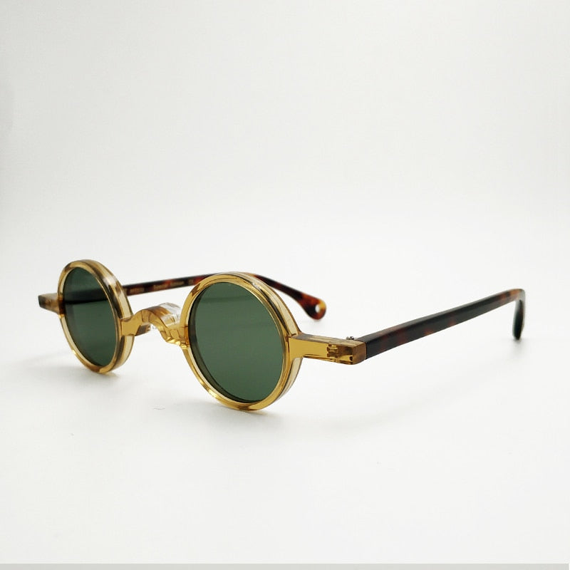 Yujo Men's Acetate Round Full Rim Polarized Sunglasses P001 Sunglasses Yujo