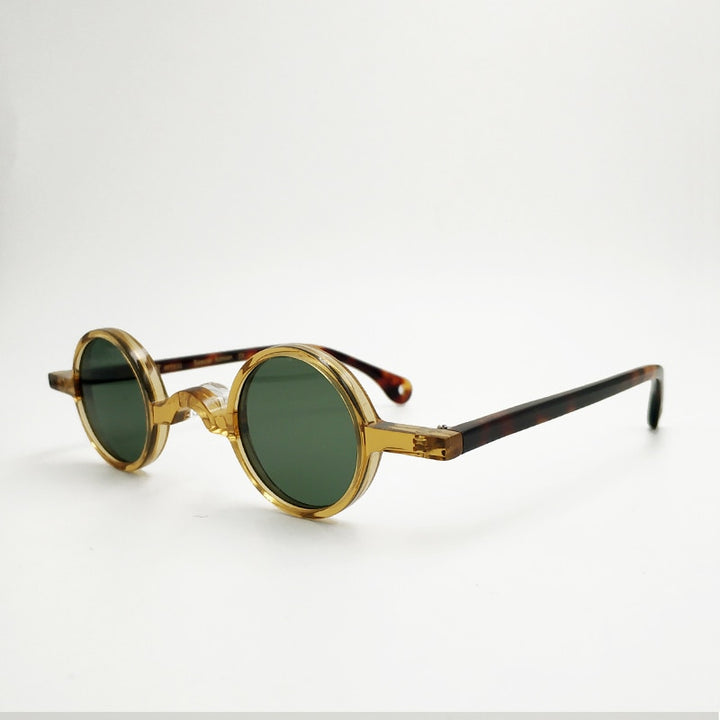 Yujo Men's Acetate Round Full Rim Polarized Sunglasses P001 Sunglasses Yujo