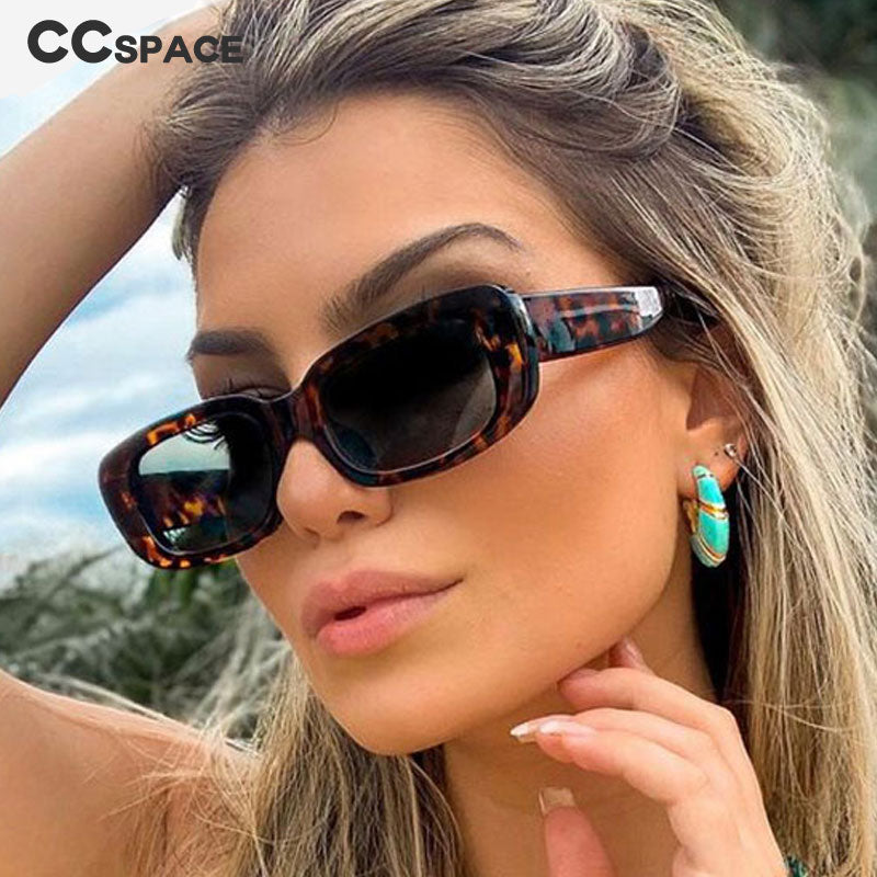 CCSpace Women's Full Rim Rectangle Resin Frame Sunglasses 53122 Sunglasses CCspace Sunglasses   