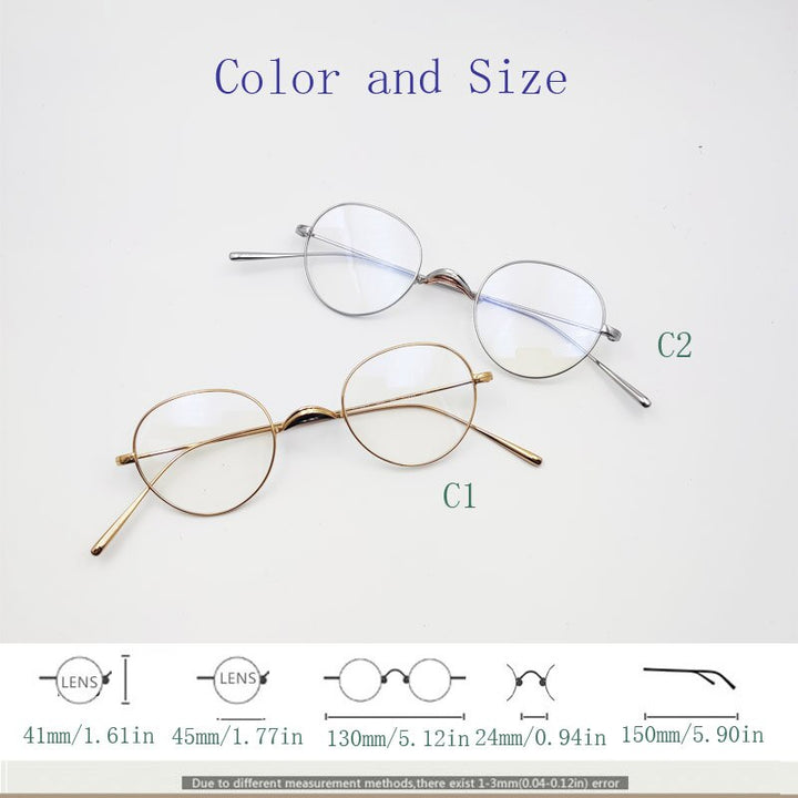 Yujo Unisex Full Rim Oval Round Titanium Eyeglasses Customized Lens Options Full Rim Yujo