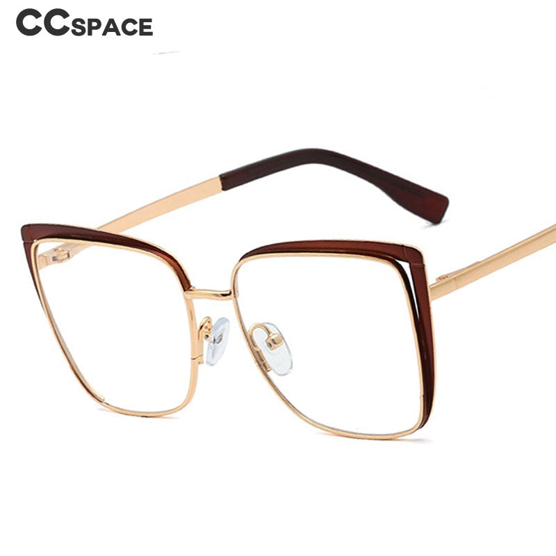 CCspace Unisex Full Rim Square Cat Eye Alloy Frame Eyeglasses 48324 Full Rim CCspace