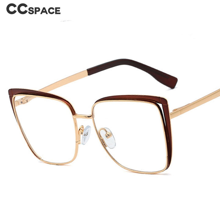 CCspace Unisex Full Rim Square Cat Eye Alloy Frame Eyeglasses 48324 Full Rim CCspace
