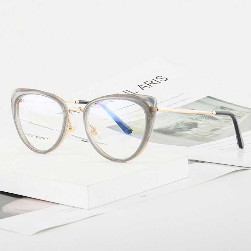 Hotony Women's Full Rim TR 90 Resin Cat Eye Frame Eyeglasses 7007 Full Rim Hotony