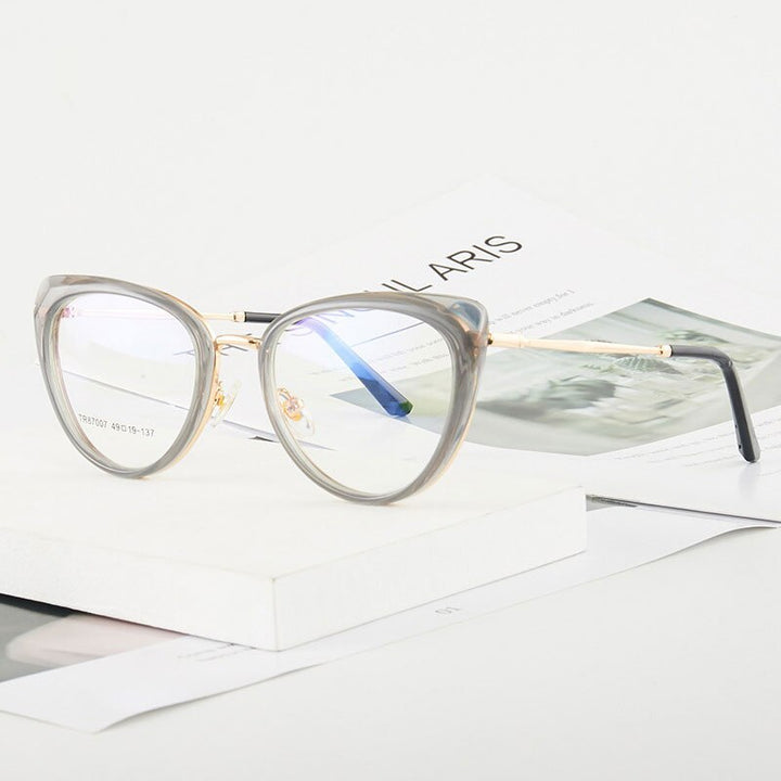 Hotony Women's Full Rim TR 90 Resin Cat Eye Frame Eyeglasses 7007 Full Rim Hotony