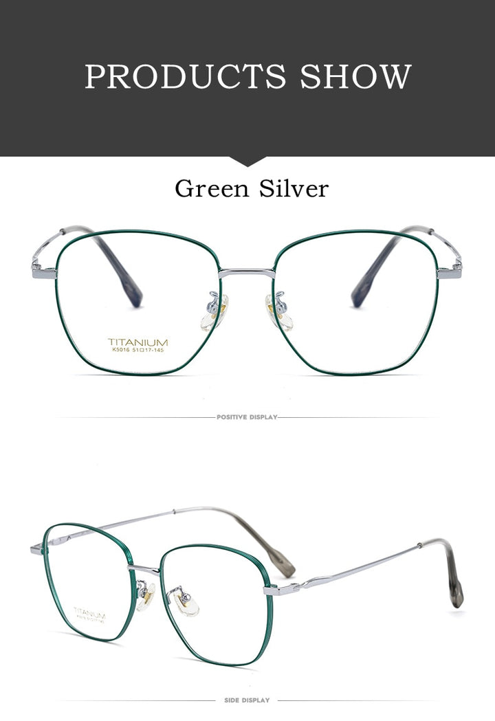 Yimaruili Unisex Full Rim Square Titanium Frame Eyeglasses 02K5016 Full Rim Yimaruili Eyeglasses
