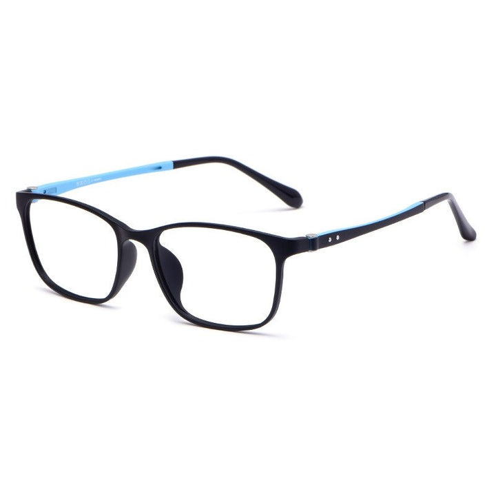 Yimaruili Unisex Full Rim Ultem/Steel Frame Eyeglasses 1939TR Full Rim Yimaruili Eyeglasses Black Light Blue