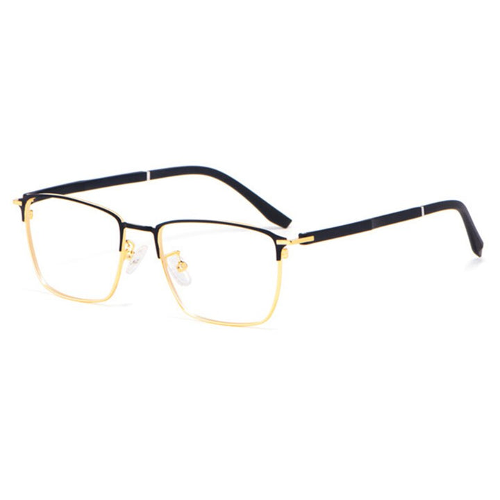 Hotony Unisex Full Rim Square Alloy Frame Eyeglasses 3007 Full Rim Hotony Gold