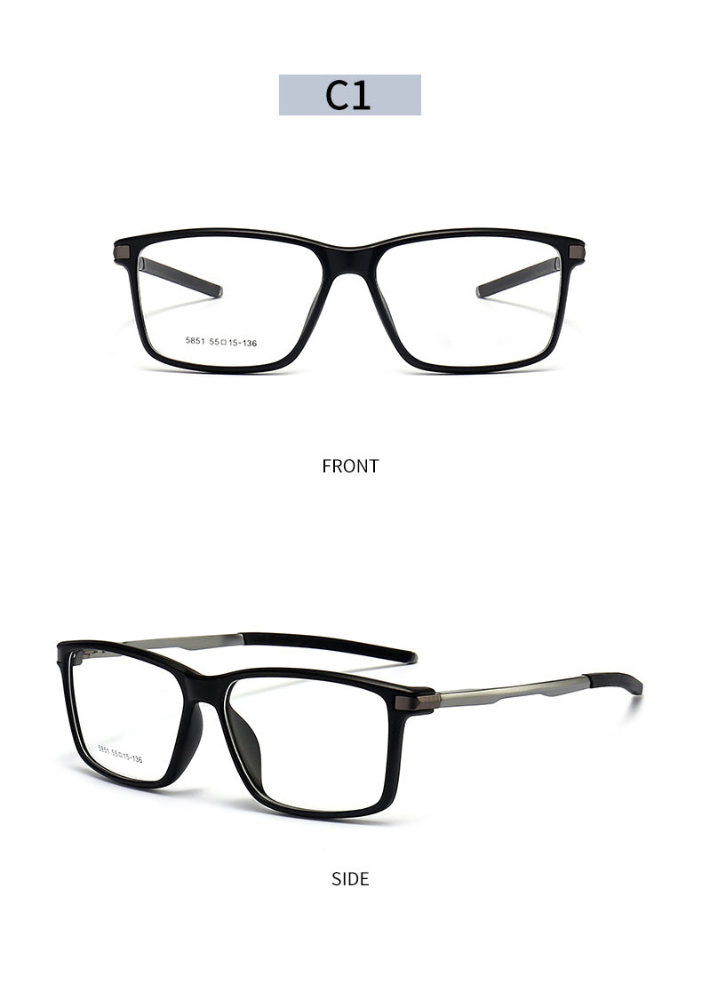 Gmei Men's TR 90 Square Aluminum Magnesium Sport Frame Eyeglasses 5851 Full Rim Gmei Optical