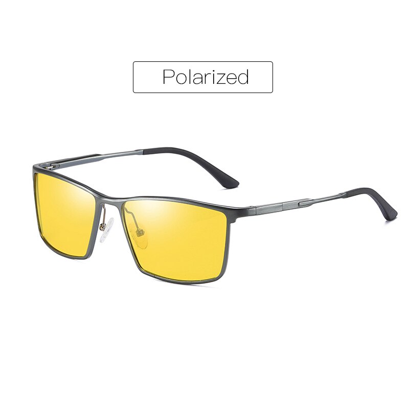 Aidien Unisex Full Rim Aluminum Magnesium Square Frame Myopic Lens Sunglasses B8676 Sunglasses Aidien Night Vision 0 