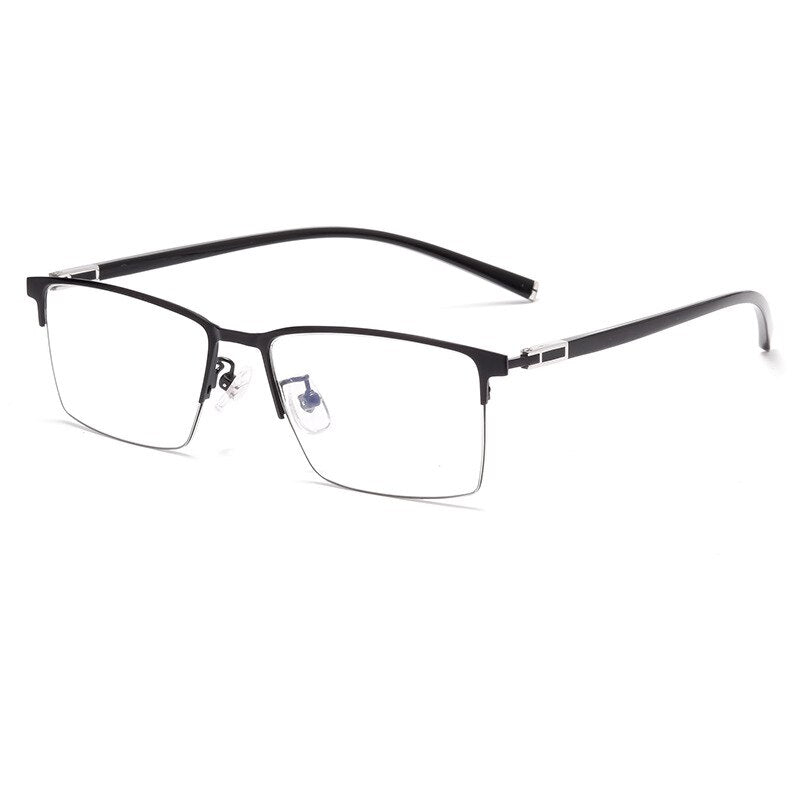 Yimaruili Men's Full Rim Titanium Alloy Frame Eyeglasses  P9832 Full Rim Yimaruili Eyeglasses Black