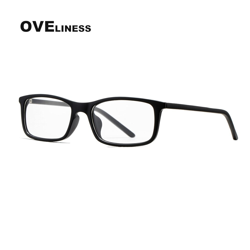 Oveliness Unisex Full Rim Square Tr 90 Titanium Eyeglasses 7252 Full Rim Oveliness black