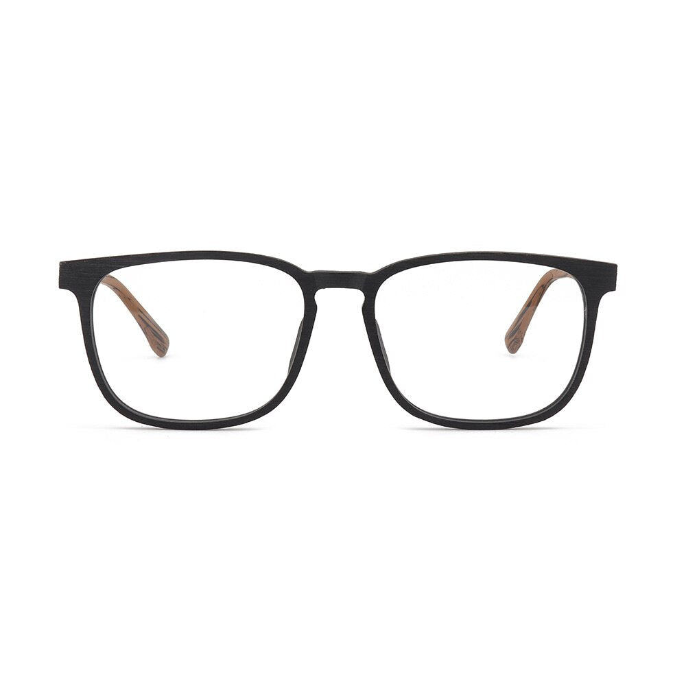 Hdcrafter Men's Full Rim Square Metal Wood Frame Eyeglasses P1688 Full Rim Hdcrafter Eyeglasses