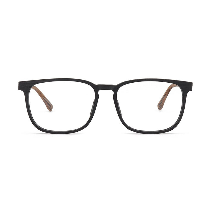 Hdcrafter Men's Full Rim Square Metal Wood Frame Eyeglasses P1688 Full Rim Hdcrafter Eyeglasses