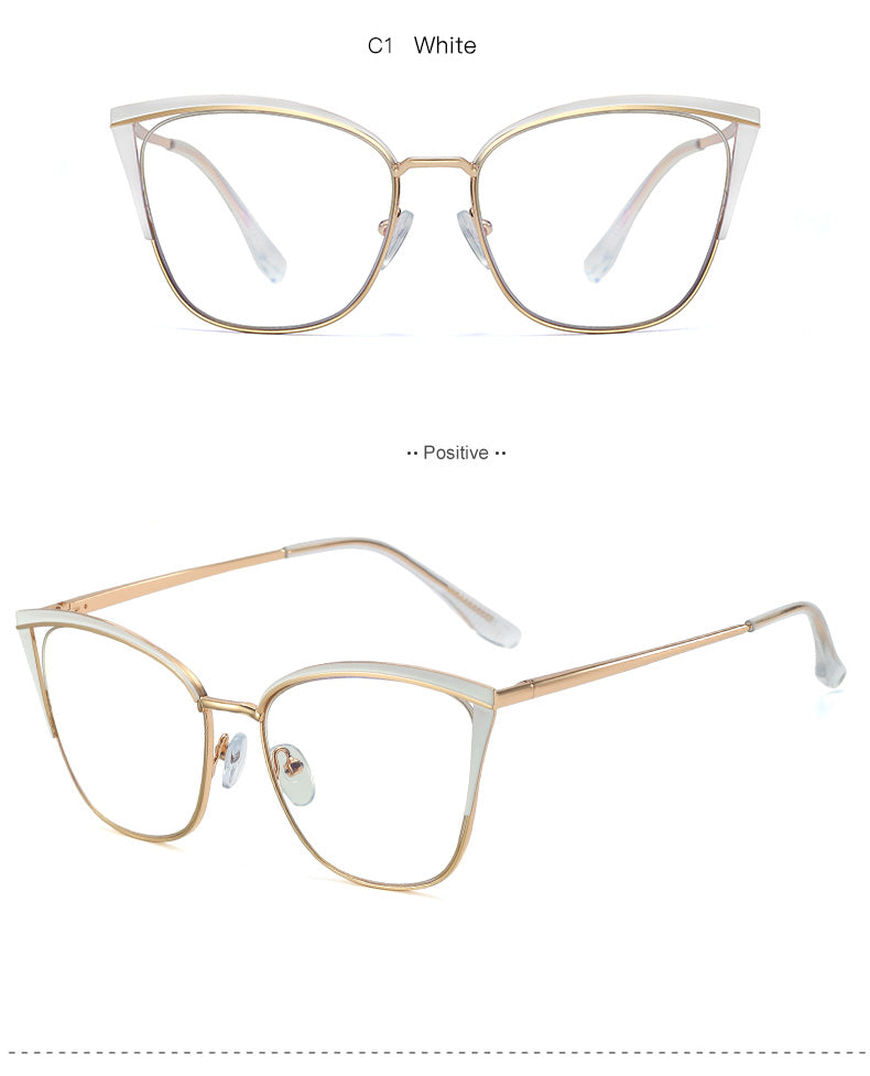 Hotony Women's Full Rim Cat Eye TR 90 Resin Alloy Frame Eyeglasses 95778 Full Rim Hotony
