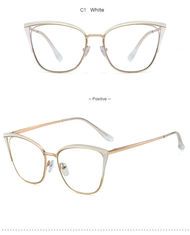 Hotony Women's Full Rim Cat Eye TR 90 Resin Alloy Frame Eyeglasses 95778 Full Rim Hotony