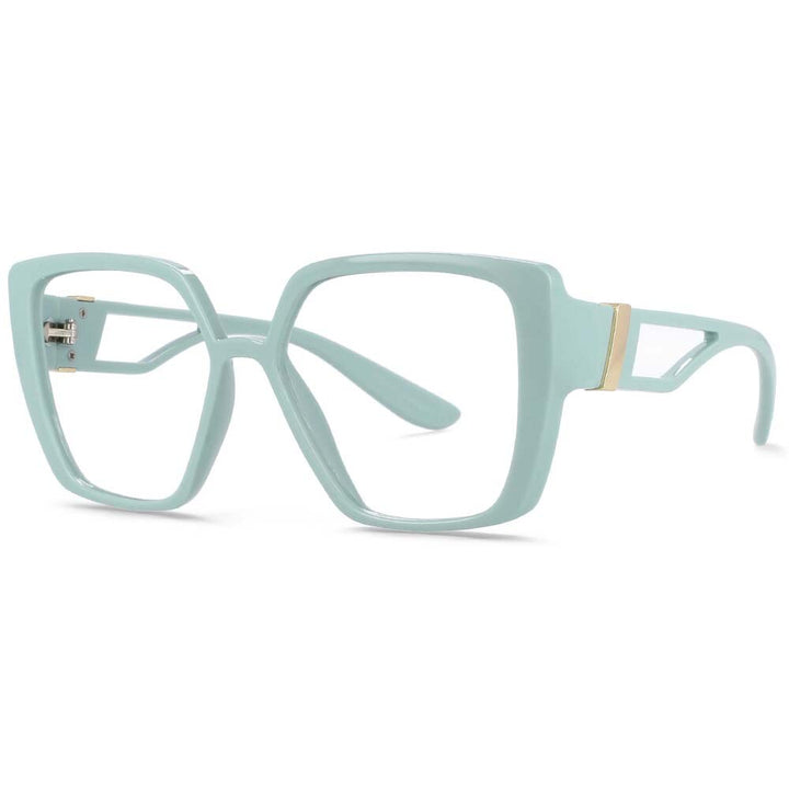 CCspace Unisex Full Rim Square Resin Frame Eyeglasses 54036 Full Rim CCspace C5Green