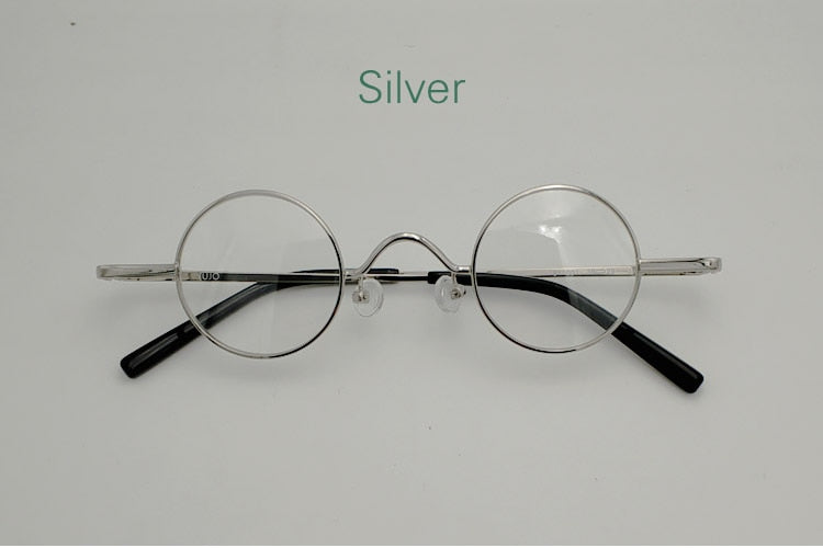 Yujo Unisex Small Round Eyeglasses Alloy Full Rim 811001 Full Rim Yujo Gold CHINA