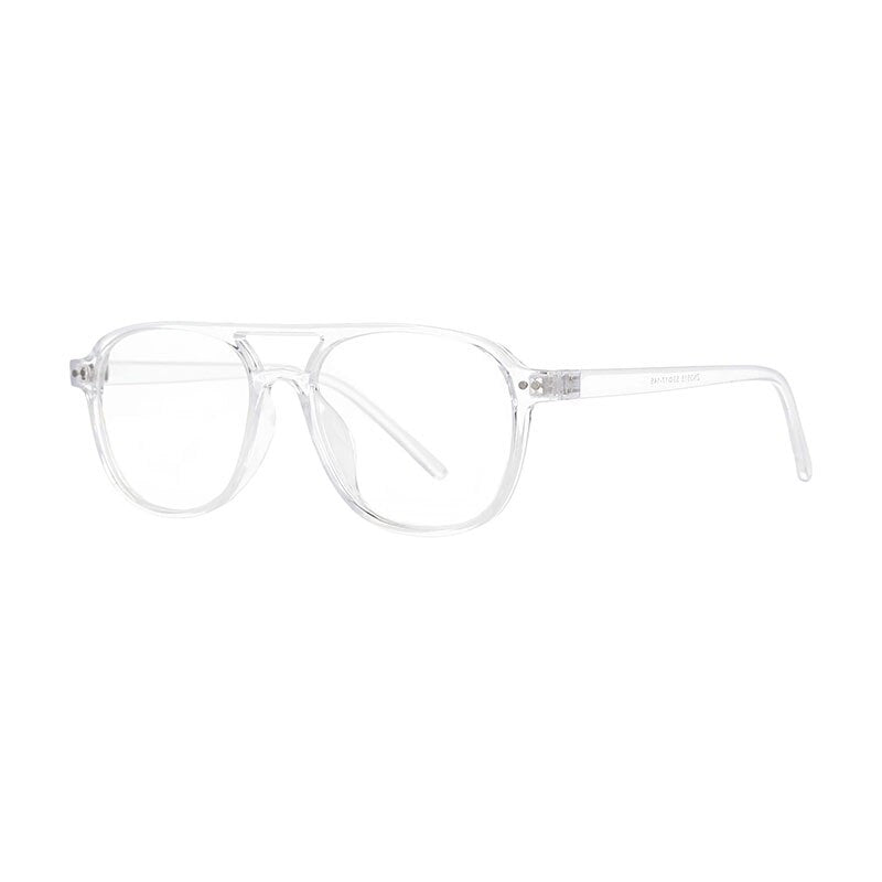 CCspace Unisex Full Rim Square Resin Double Bridge Frame Eyeglasses 53120 Full Rim CCspace Clear