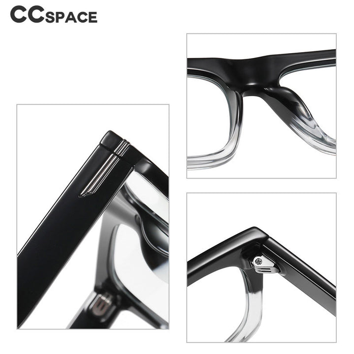 CCspace Unisex Full Rim Square Tr 90 Titanium Frame Eyeglasses 49362 Full Rim CCspace