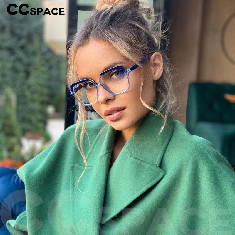 CCspace Unisex Full Rim Polygon Tr 90 Titanium Frame Eyeglasses 49324 Full Rim CCspace
