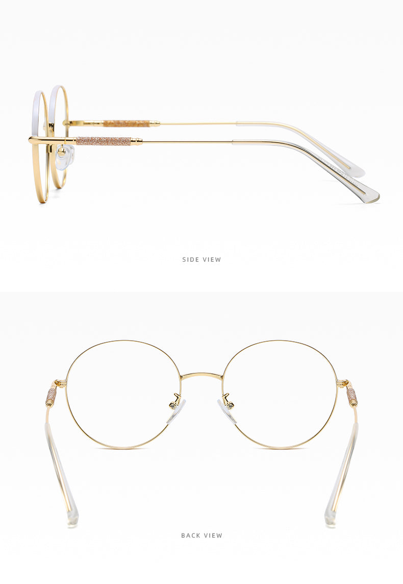 Hotony Women's Full Rim Round Alloy Frame Eyeglasses 95818 Full Rim Hotony