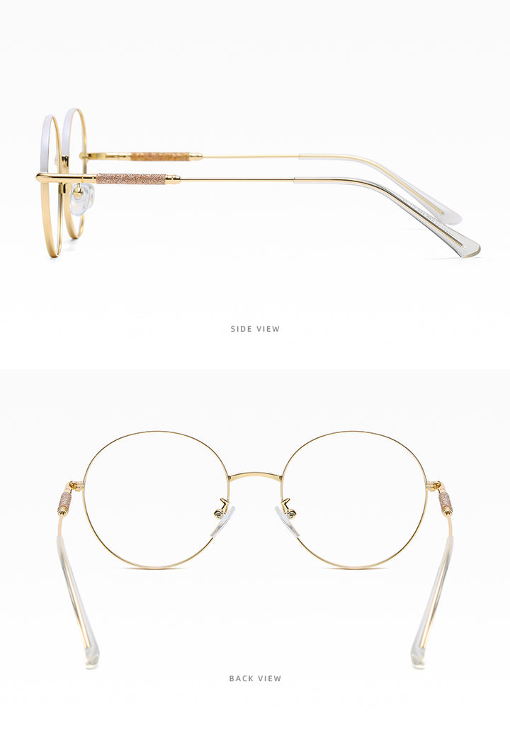 Hotony Women's Full Rim Round Alloy Frame Eyeglasses 95818 Full Rim Hotony