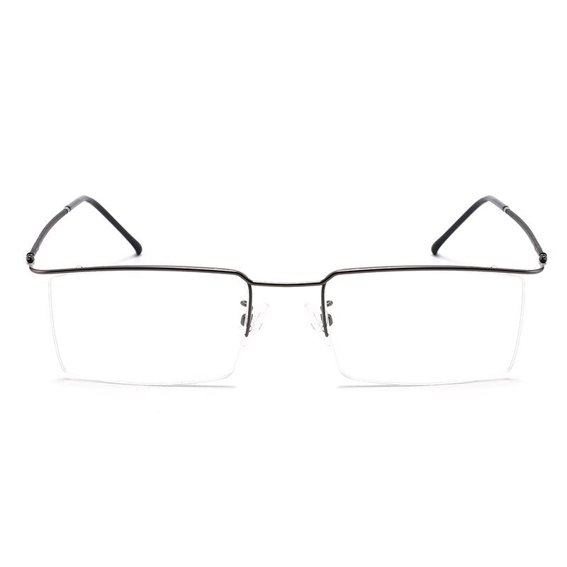 Bclear Men's Semi Rim Square Titanium Alloy Eyeglasses Sc2533 Semi Rim Bclear