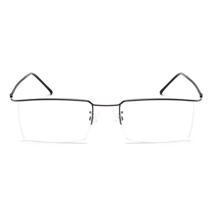 Bclear Men's Semi Rim Square Titanium Alloy Eyeglasses Sc2533 Semi Rim Bclear