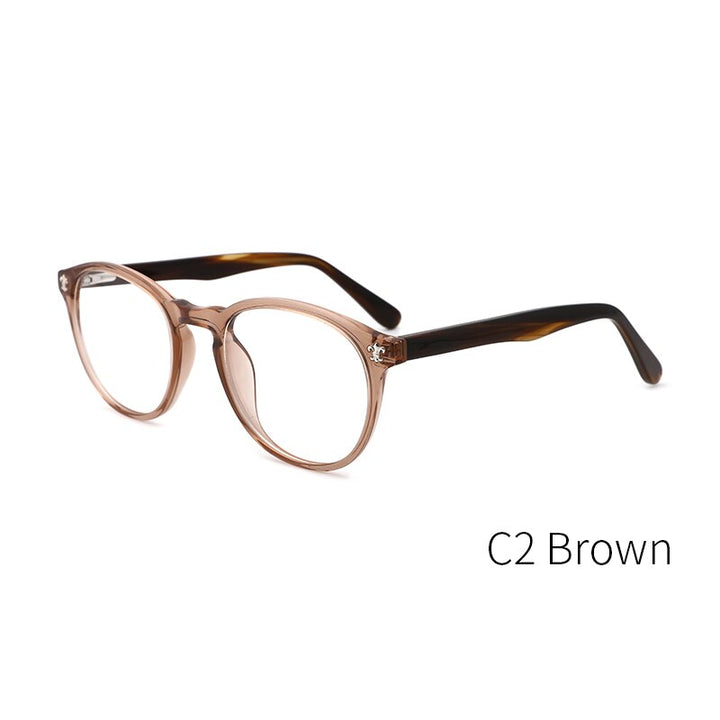 Kansept Women's Full Rim Round Injection Acetate Frame Eyeglasses Fg6003 Full Rim Kansept